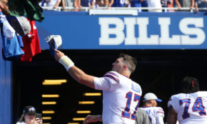 Buffalo Bills quarterback Josh Allen was the leading MVP pick at +1400 among BetMGM bettors.