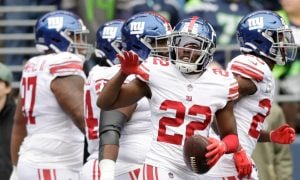 New York Giants Adoree' Jackson for a story on a Caesars sports betting offer for Giants-Jets.