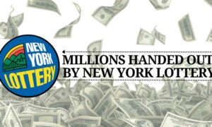 new york lottery logo falling money