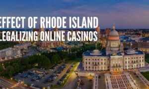 rhode island capitol building at dusk