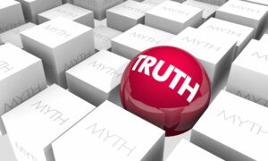 red truth in middle of myths