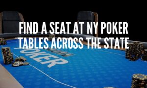 poker table with empty seats and poker chips