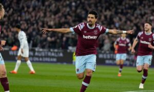 west ham lucas paqueta celebrates goal