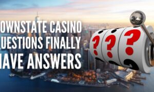 slot machine with question marks over new york skyline