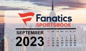 fanatics sportsbook logo on september 2023 calendar new york skyline