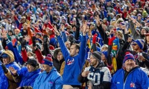 buffalo bills fans during dallas cowboys game for a story on new york online sports betting revenue in 2023