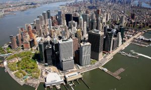 view of manhattan skyline for a story on a local community board pushing back on a zoning amendment proposal from Mayor Eric Adams