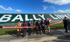 Ribbon cutting at Bally Links in Ferry Point for a story on Bally's updating its outlook for getting one of three downstate New York casino licenses