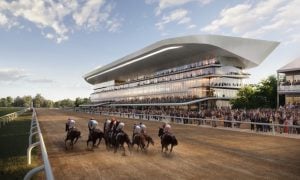 Rendering for Belmont Park, which will see demolition begin in March 2023 with plans to complete renovations and construction by 2026