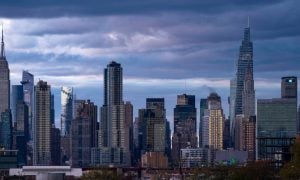 Skyline of New York City for a story on downstate casino licensing may not occur until late 2025