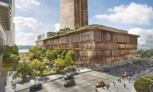 Rendering of Wynn New York City for a story on Related Companies' proposal facing pushback from Manhattan Community Board 4