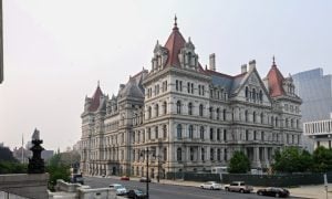 Image of the New York state capitol for a story on Steve Cohen sending a representative to talk to lawmakers about parkland alienation for his Metropolitan Park casino project.