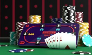 Image of a phone with online poker for a story on a new bill from Sen. Joseph Addabbo that would legalize online poker in New York.