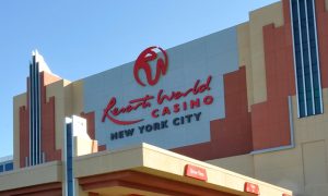 Exterior of Resorts World Casino New York City for a story on it and MGM Empire City Casino being among the most successful in America.