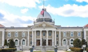 Image of Nassau County Legislative Building for a story on a rules committee approving a 42-year lease for Las Vegas Sands.