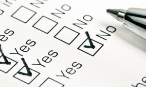 Image of a questionnaire for a story on poll results from Sen. Joseph Addabbo showing support for legalizing online casinos in New York.
