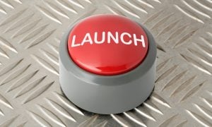 Image of a launch button for a story on ESPN Bet looking to launch its New York sportsbook within the next month.