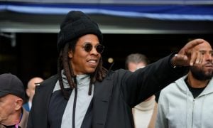 Jay-Z appears at the Champions League final in London.