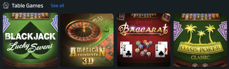 Modo Casino Table Games