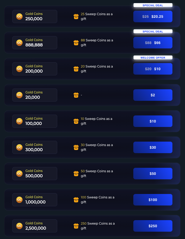 Casino.Click Purchase Options