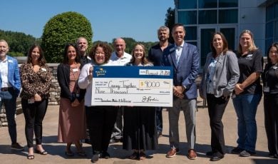 Guests' leftover chips, vouchers, and cash added up to a $9,000 check for Caring Together, a Capital Region ovarian cancer support group.